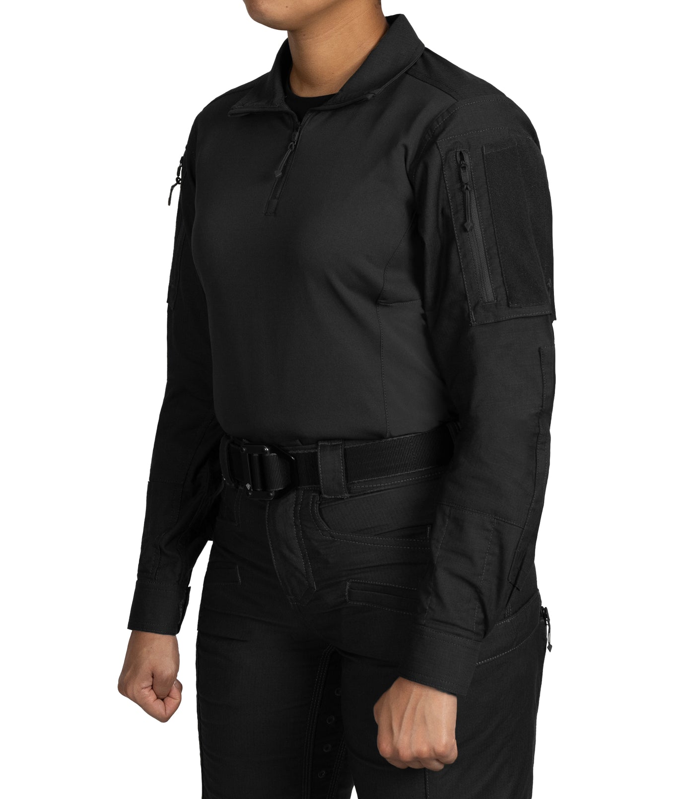 Side of Women's Defender Shirt in Black