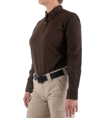 Side of Women's V2 Pro Performance Shirt in Kodiak Brown