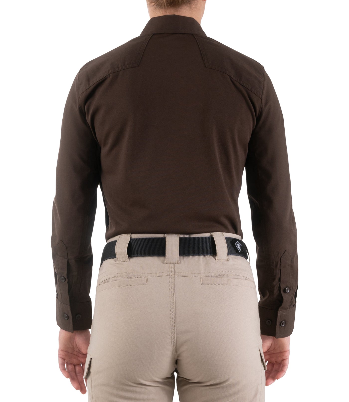 Back of Women's V2 Pro Performance Shirt in Kodiak Brown