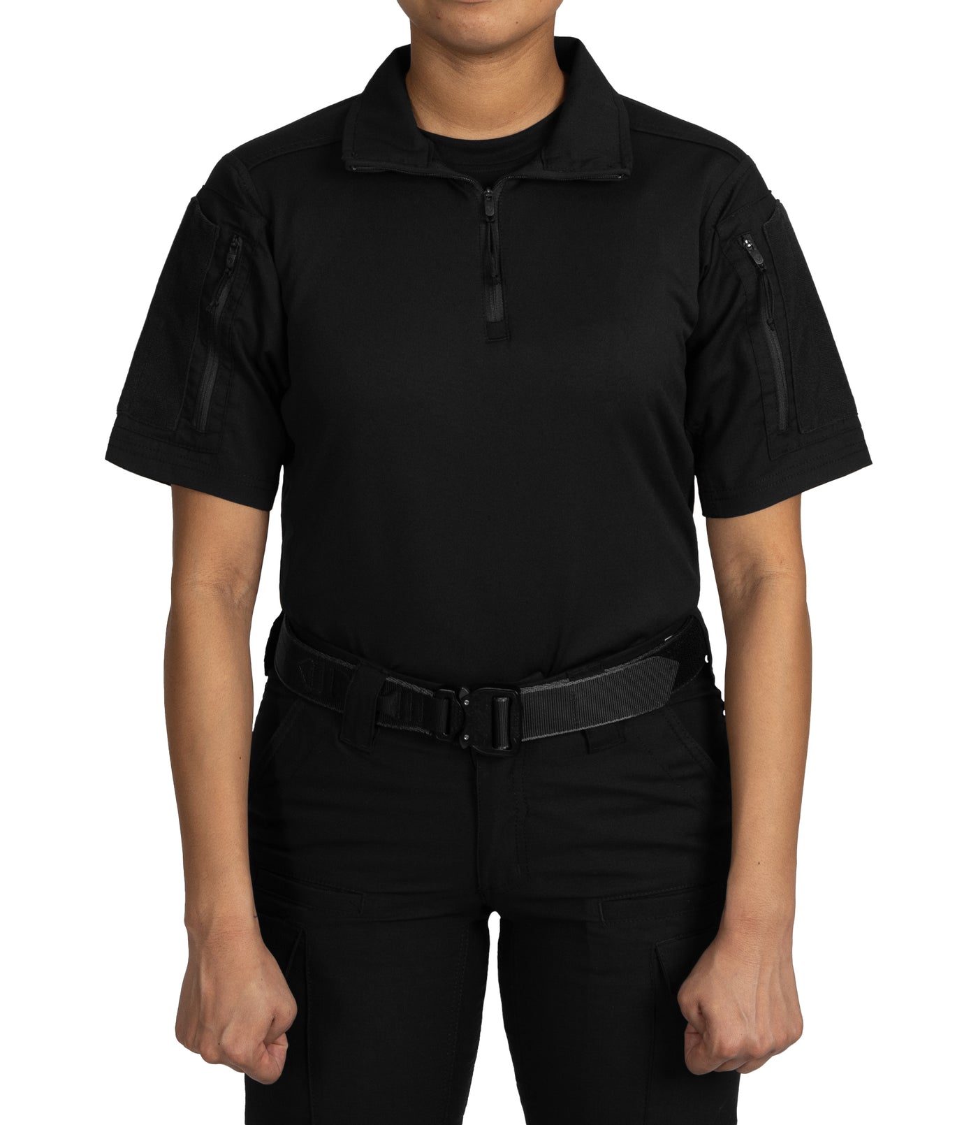 Front of Women's V2 Responder SS Shirt in Black