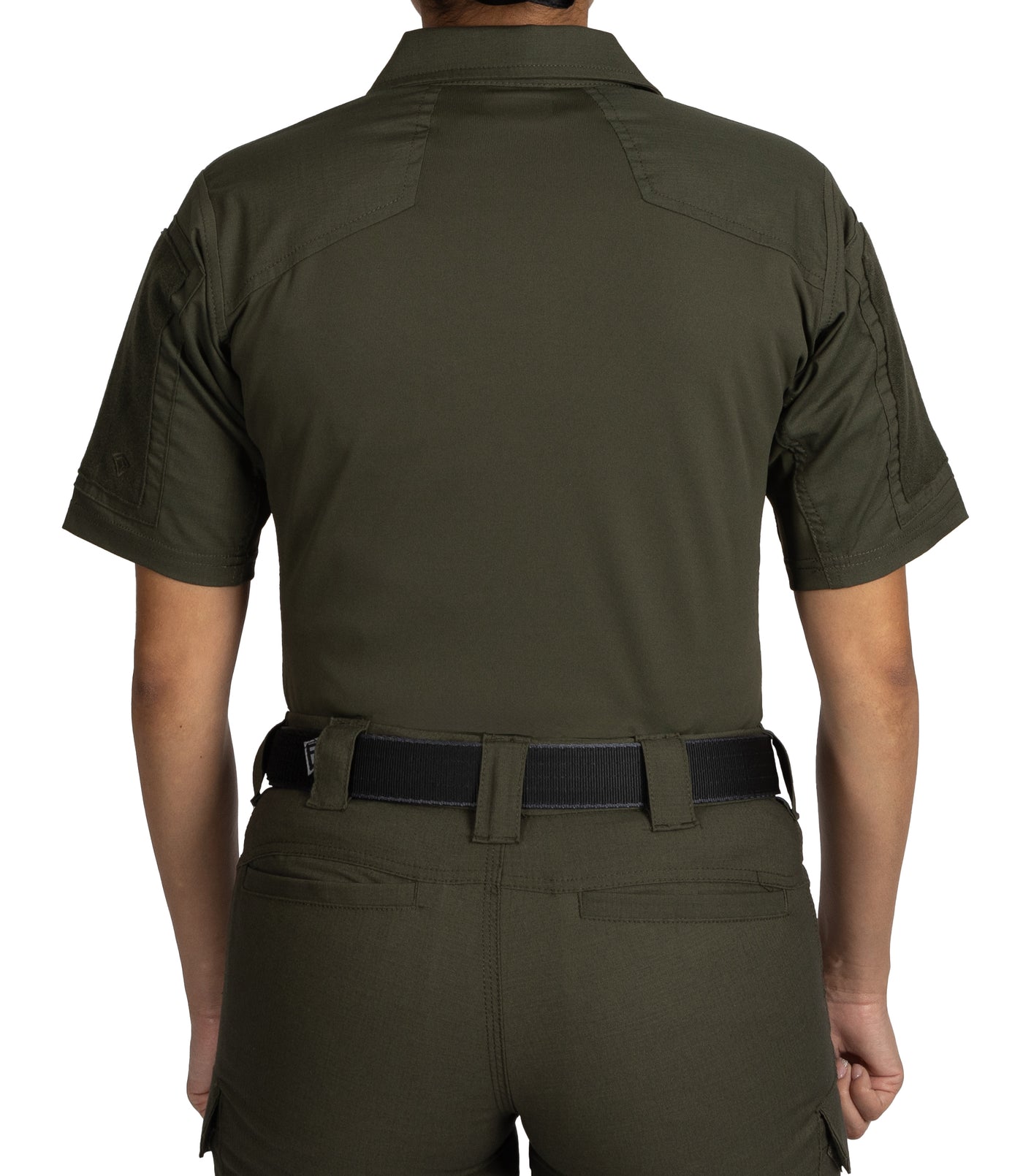 Back of Women's V2 Responder SS Shirt in OD Green