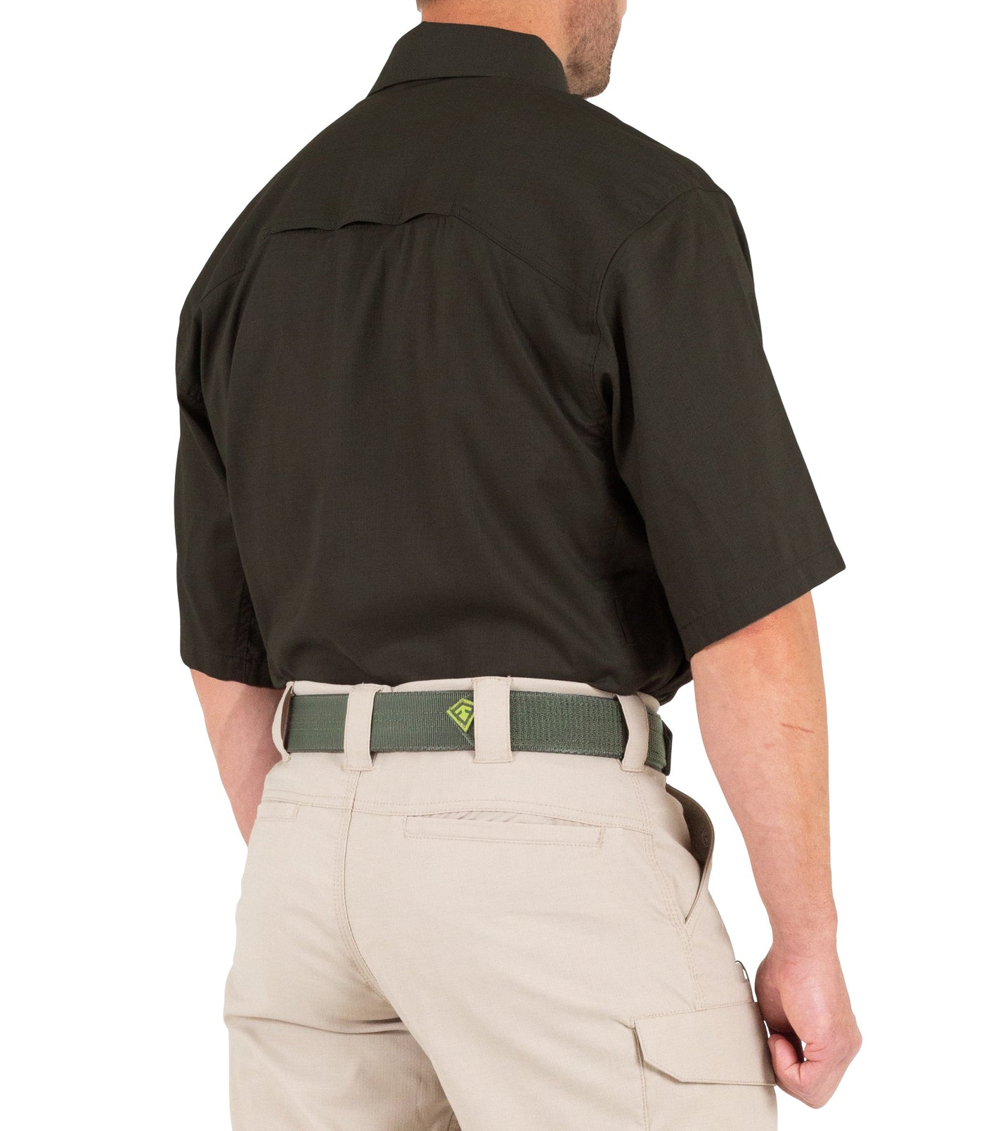 Side of Men's V2 Tactical Short Sleeve Shirt in Kodiak Brown