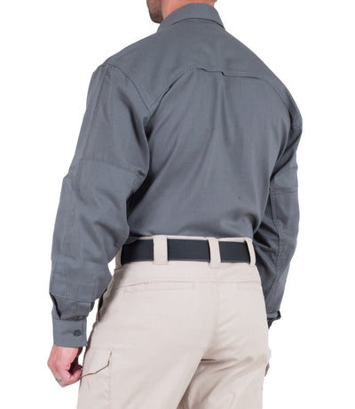 Side of Men's V2 Tactical Long Sleeve Shirt in Wolf Grey