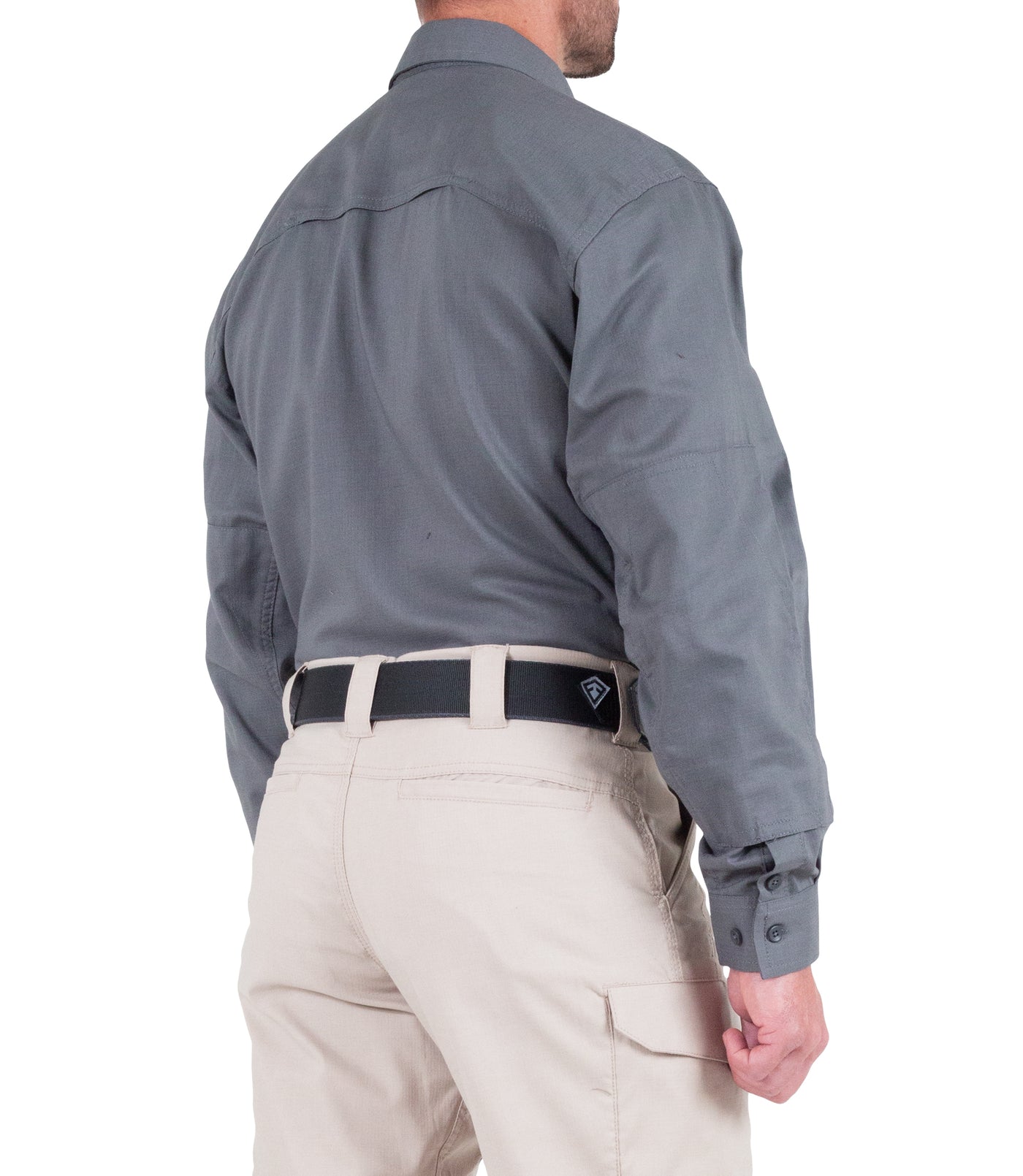 Side of Men's V2 Tactical Long Sleeve Shirt in Wolf Grey