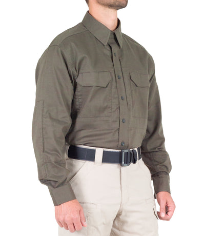 Side of Men's V2 Tactical Long Sleeve Shirt in Ranger Green