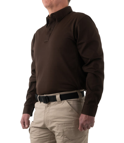 Side of Men's V2 Pro Performance Shirt in Kodiak Brown