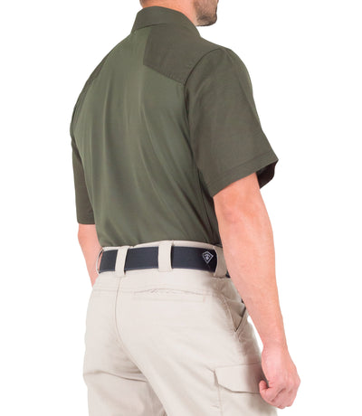 Side of Men's V2 Pro Performance Short Sleeve Shirt in OD Green