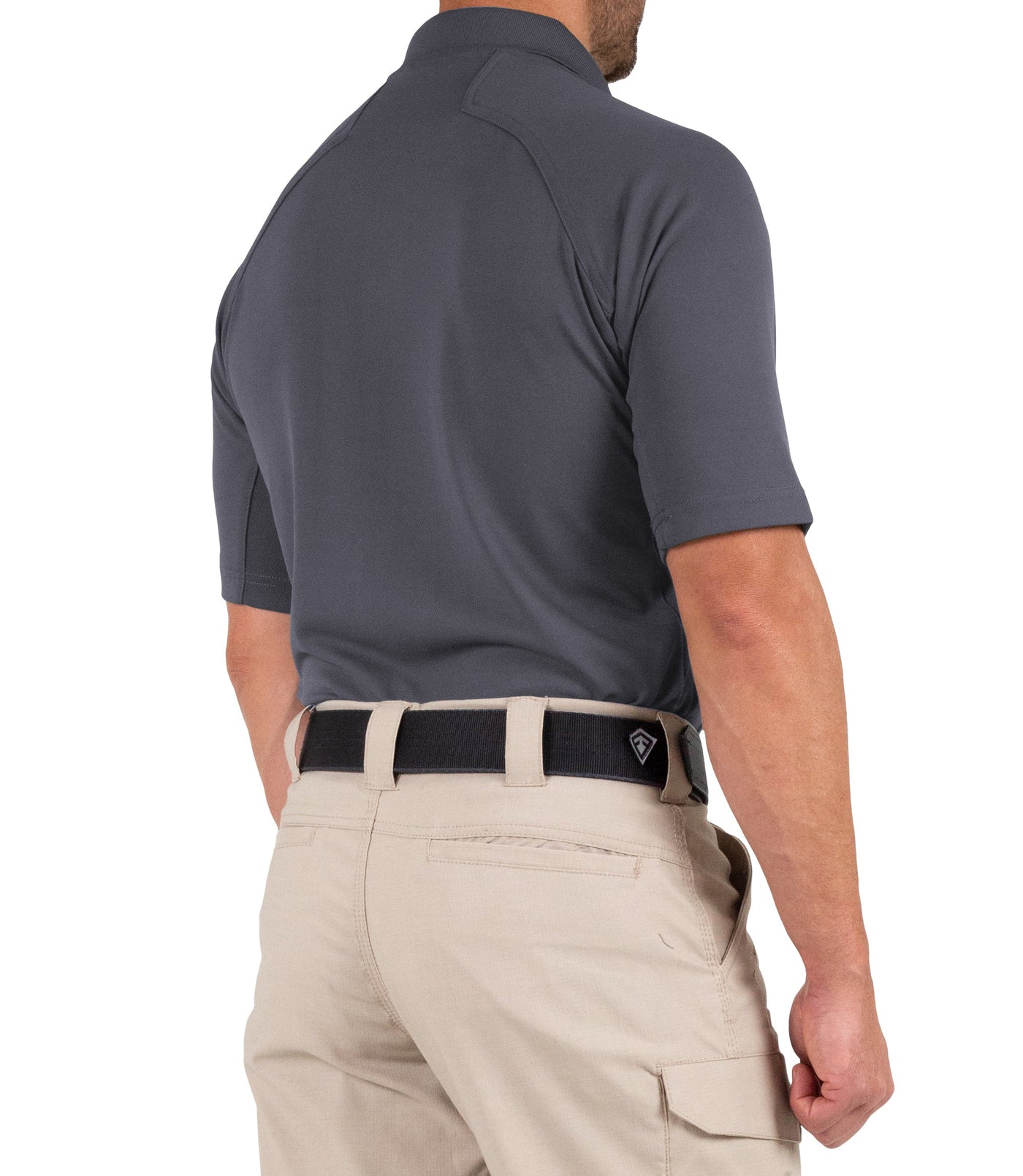 Side of Men's Performance Short Sleeve Polo in Asphalt