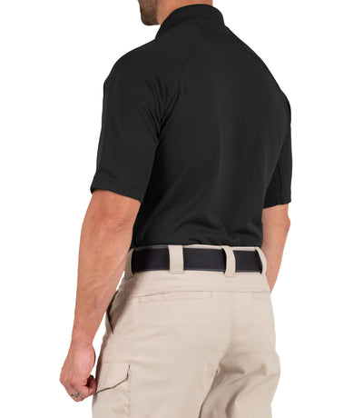 Side of Men's Performance Short Sleeve Polo in Black