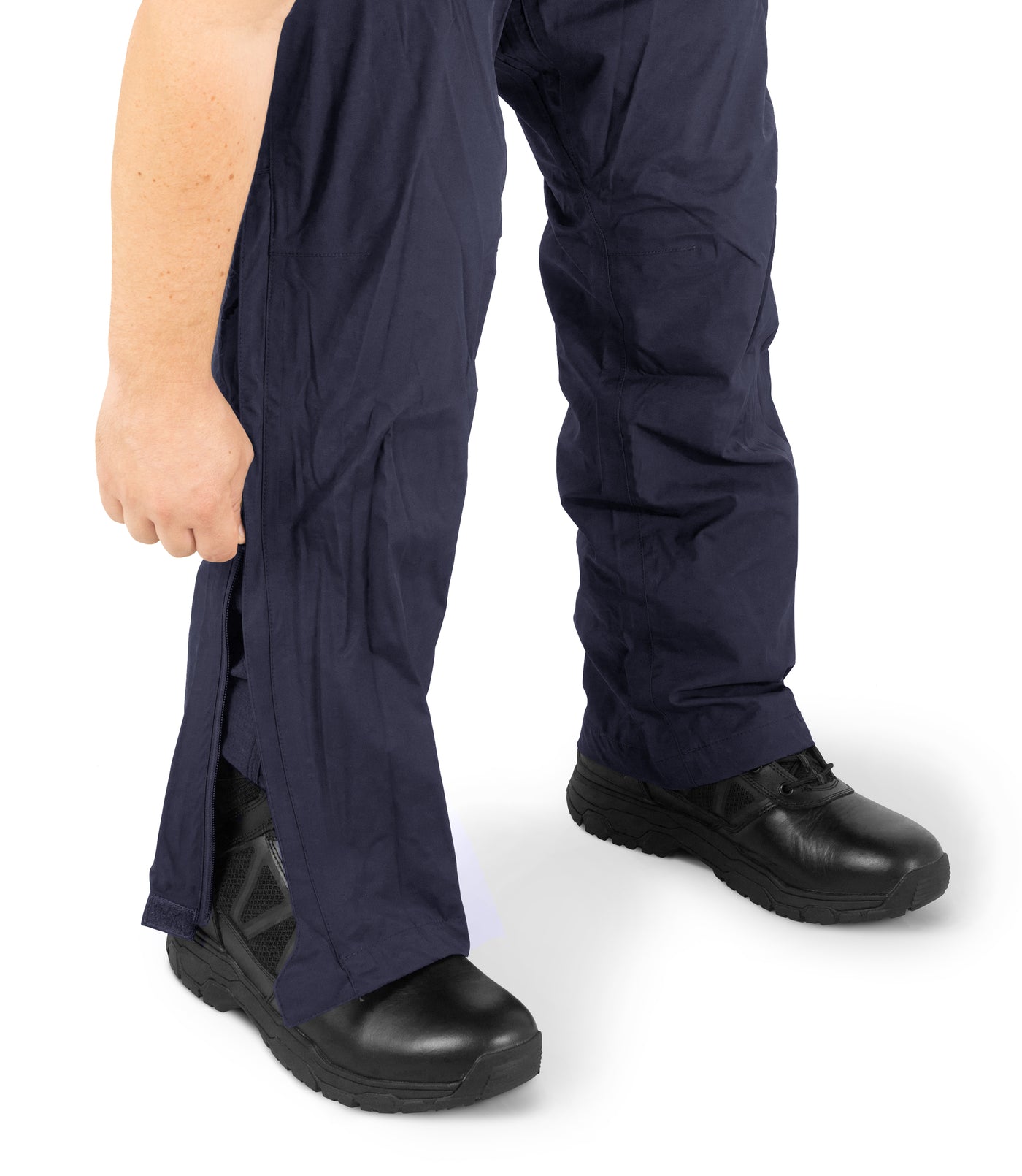 Zippered Pant Leg of Tactix Rain Pant in Midnight Navy