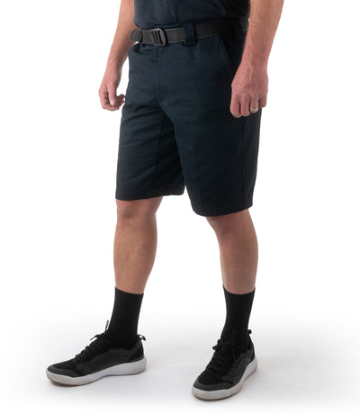 Side of Men's Cotton Station Short in Navy