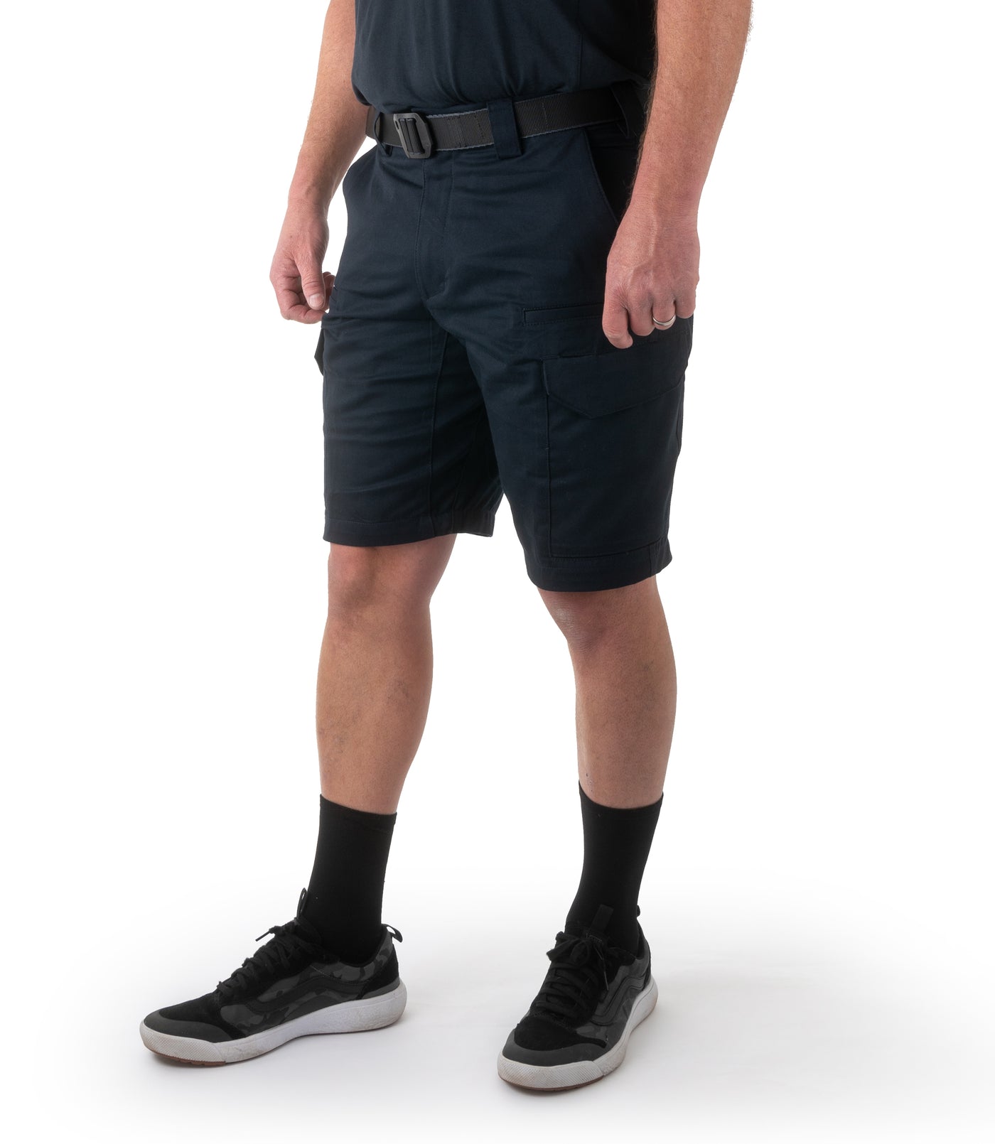 Side of Men's Cotton Station Cargo Short in Navy