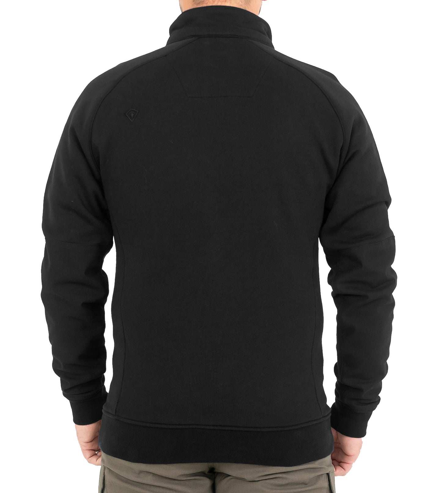 Back of Men’s Cotton Job Shirt Quarter Zip in Black