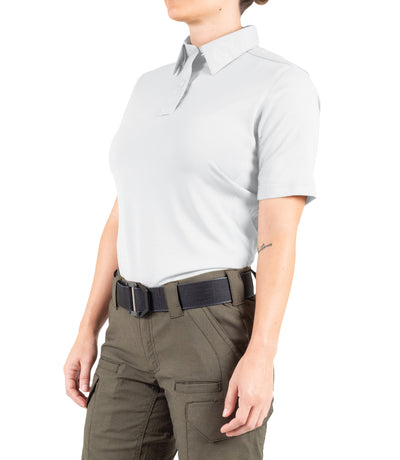 Side of Women's V2 Pro Performance Short Sleeve Shirt in White