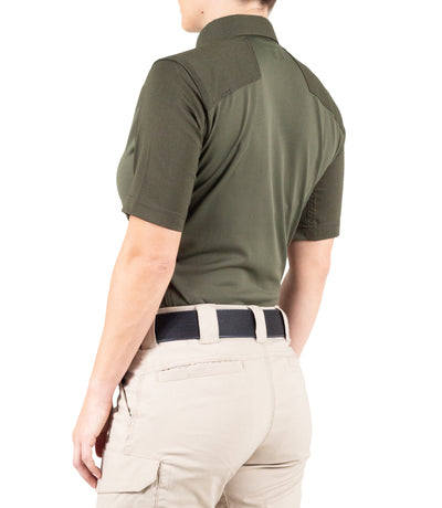 Side of Women's V2 Pro Performance Short Sleeve Shirt in OD Green