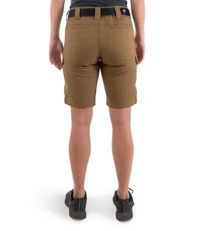 Back of Women's V2 Short in Coyote Brown