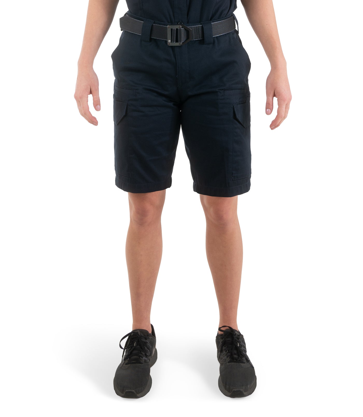 Front of Women's Cotton Station Cargo Short in Midnight Navy