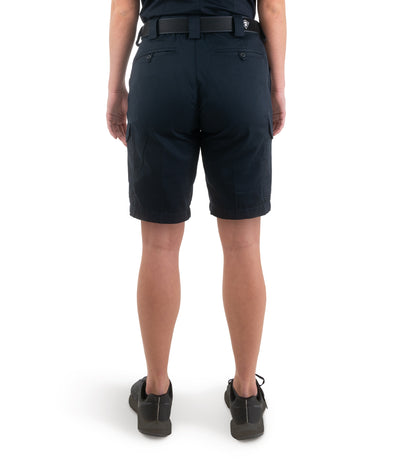 Back of Women's Cotton Station Cargo Short in Midnight Navy