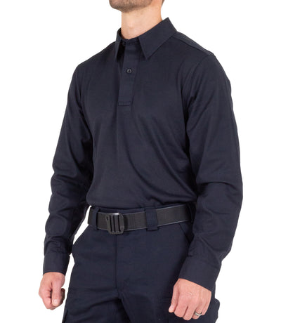 Side of Men's V2 Pro Performance Shirt in Midnight Navy