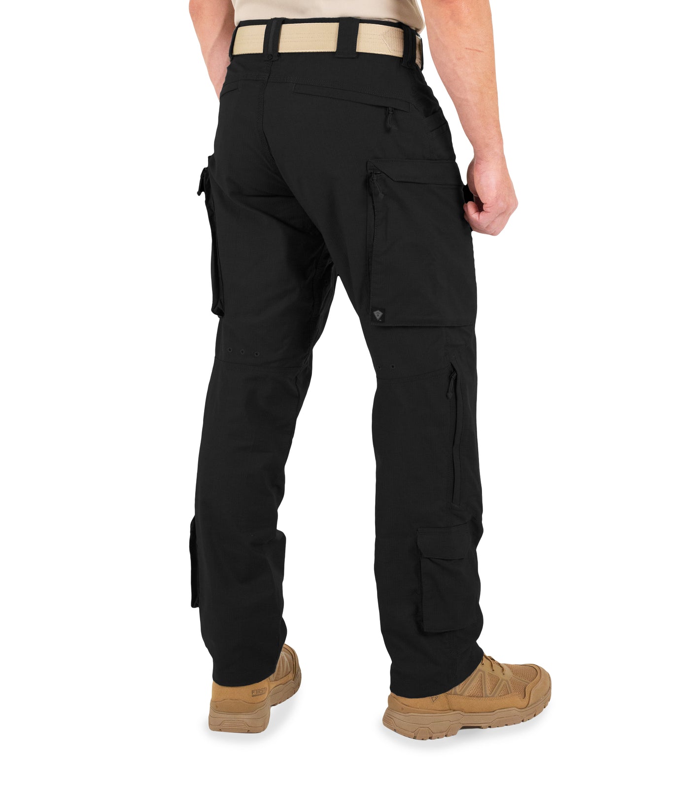 Back of Men's Defender Pants in Black