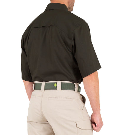 Side of Men's V2 Tactical Short Sleeve Shirt in Brown